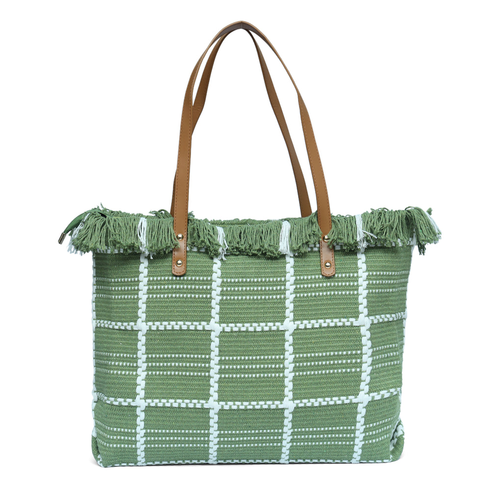 Olive Weave Tote