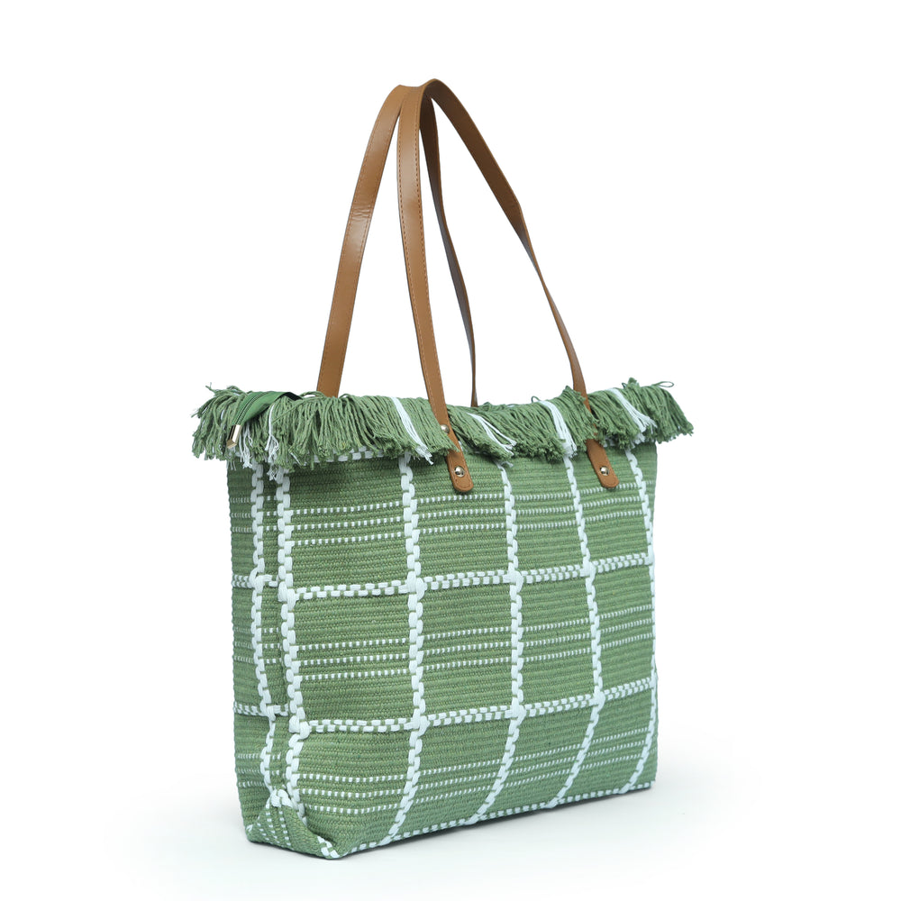 Olive Weave Tote