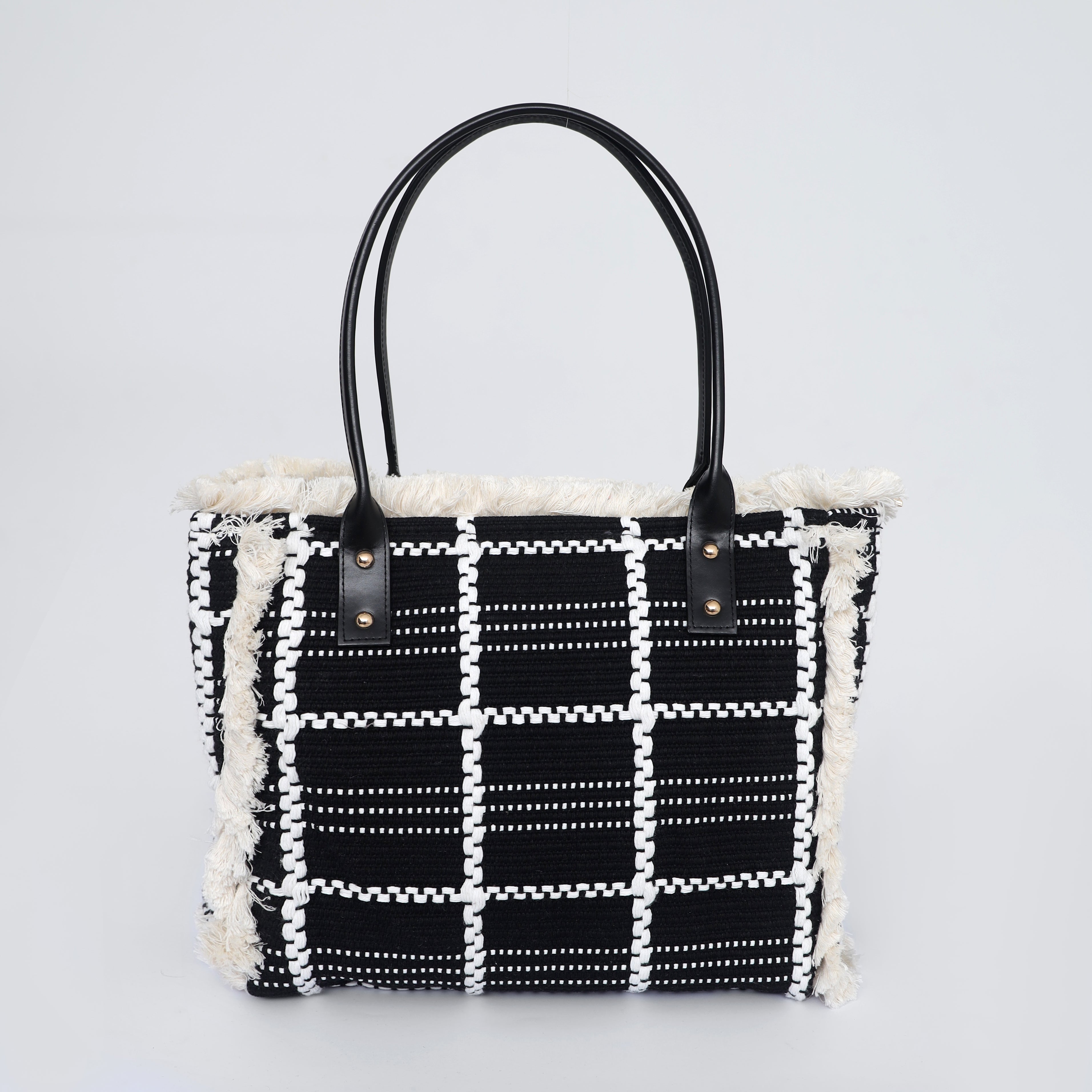 Monochrome Weave Tote