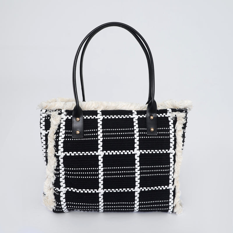 Monochrome Weave Tote