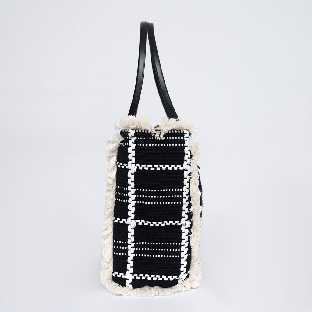 Monochrome Weave Tote