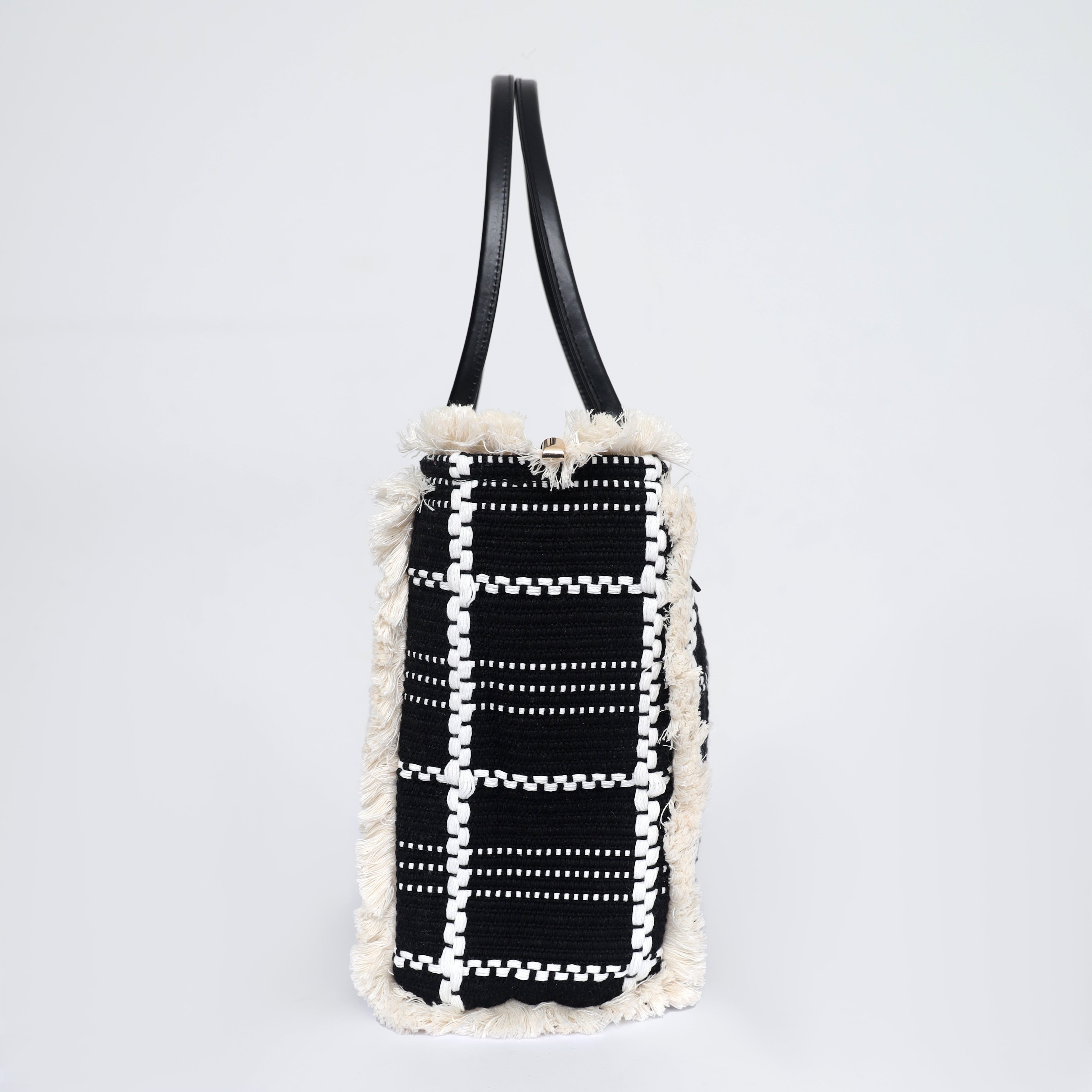 Monochrome Weave Tote