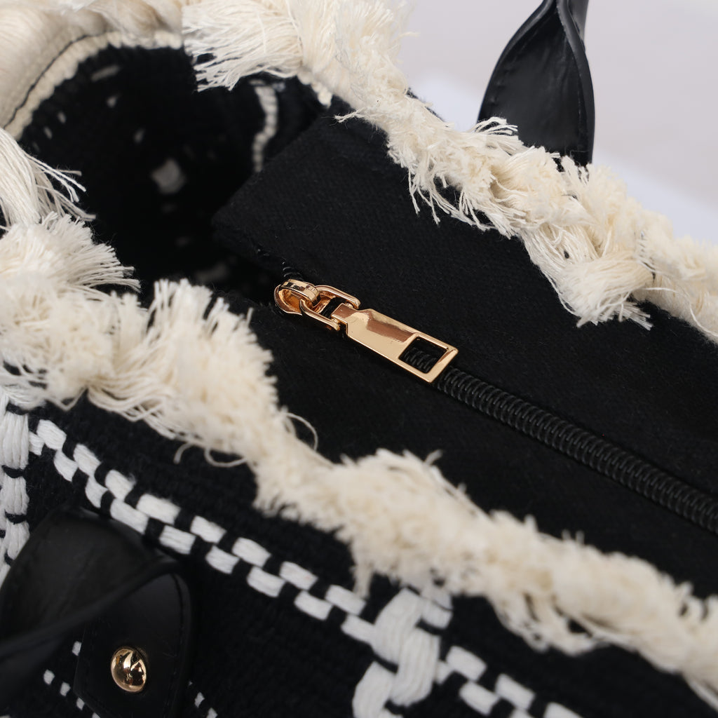 Monochrome Weave Tote