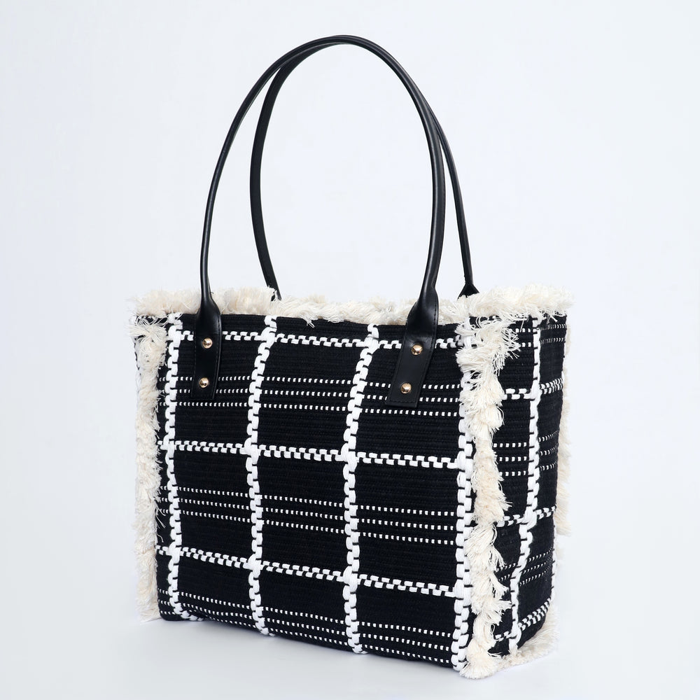 Monochrome Weave Tote