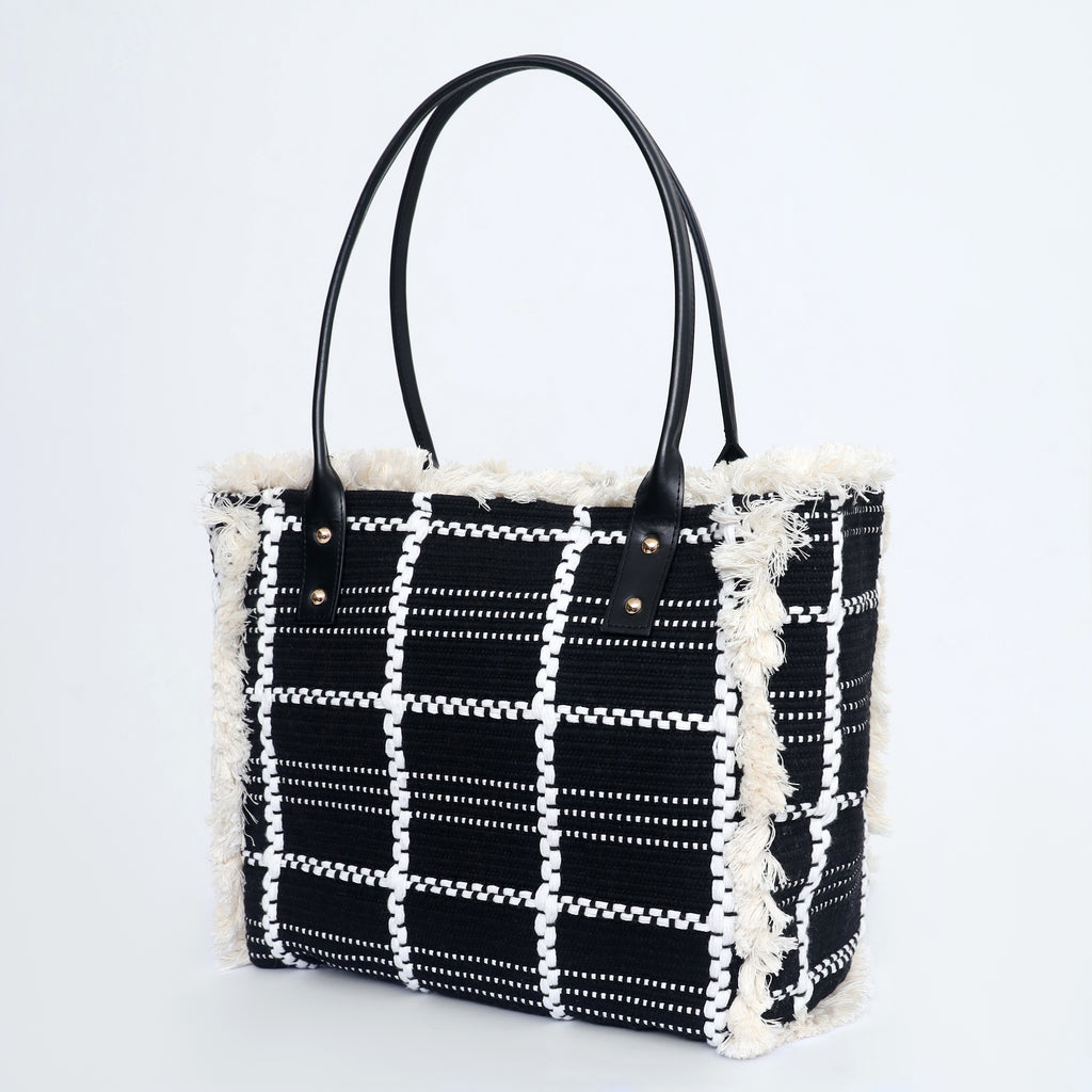 Monochrome Weave Tote