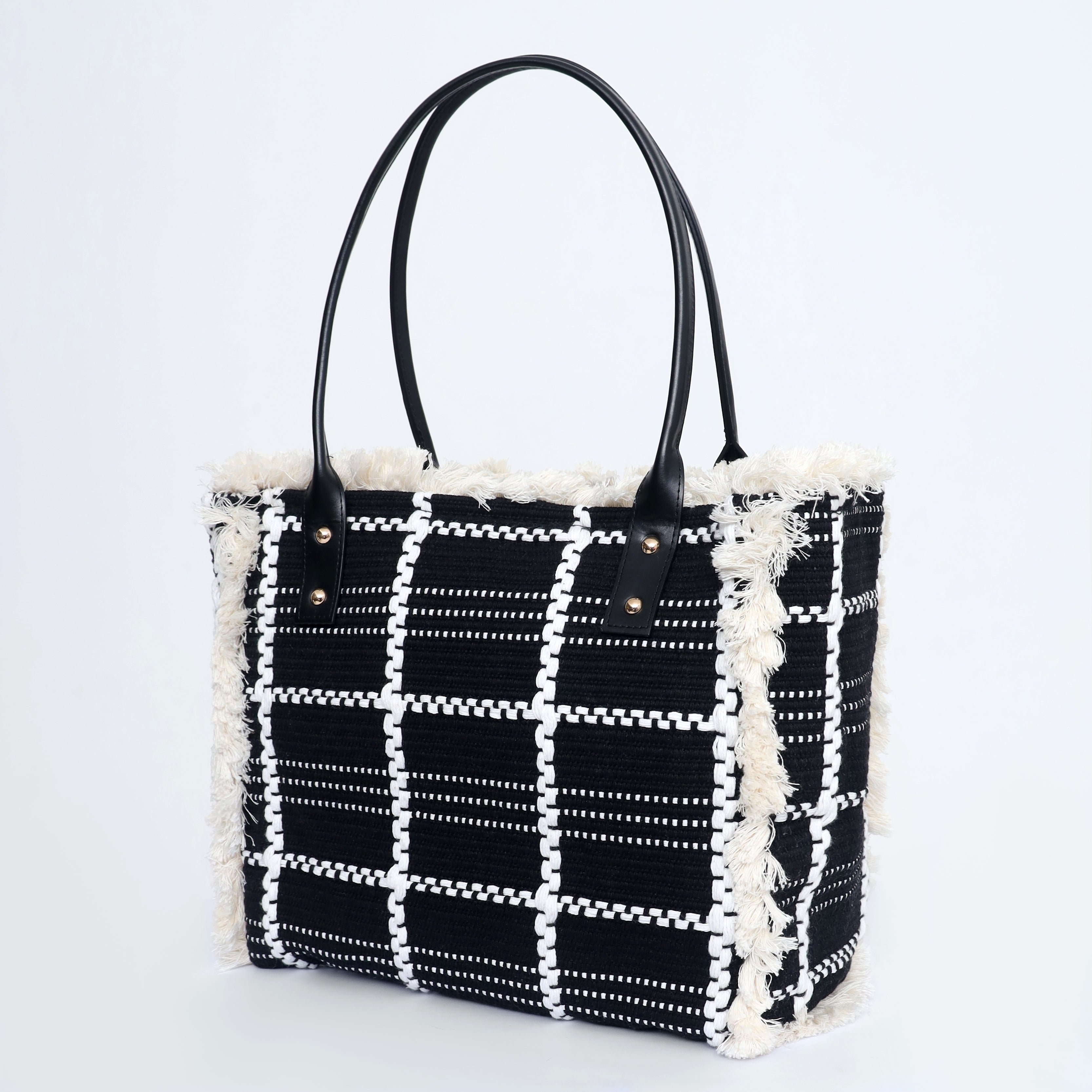 Monochrome Weave Tote