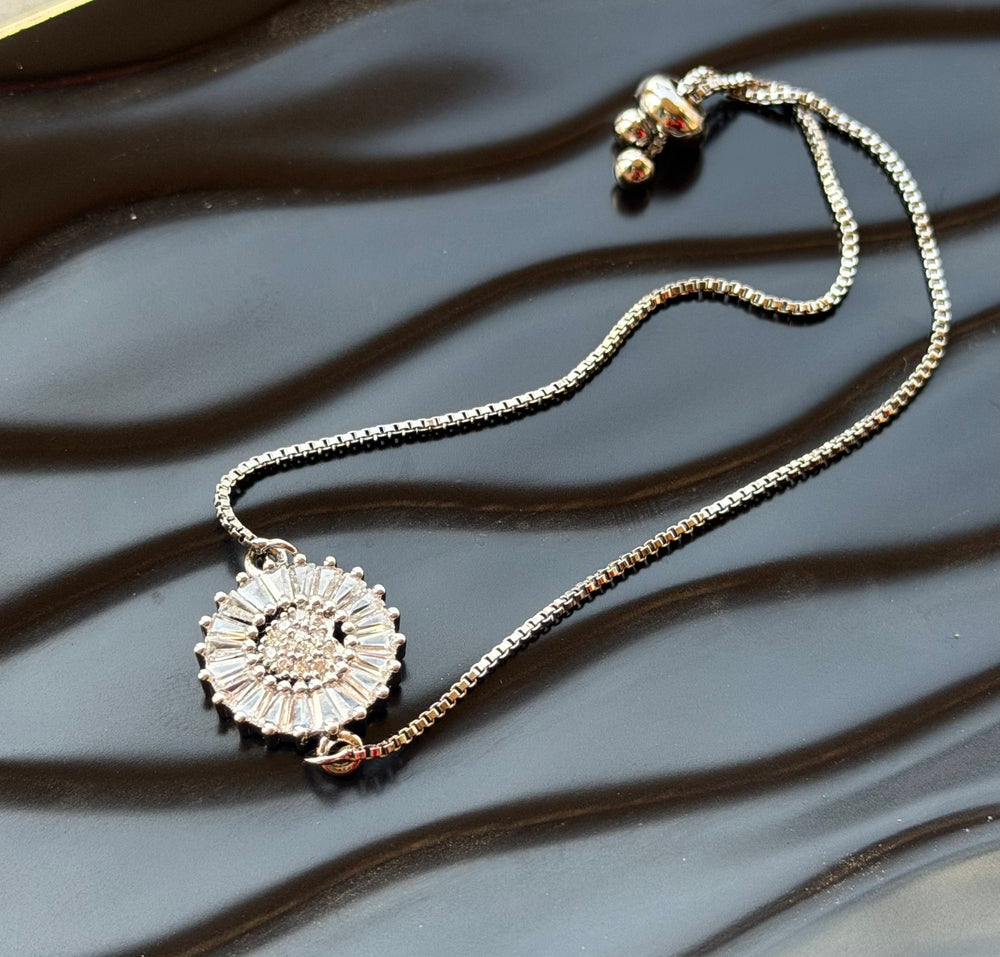 Diamond Heart Silver Bracelet