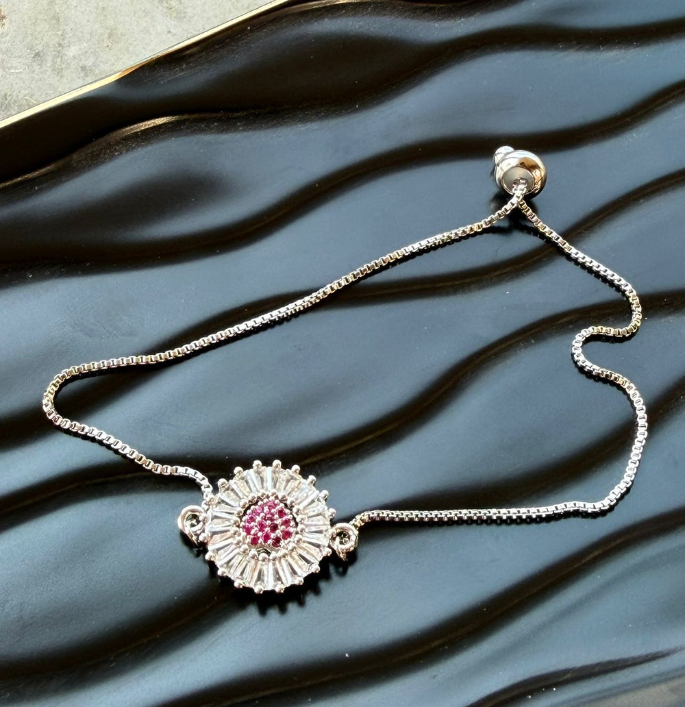 Diamond Heart Pink Bracelet