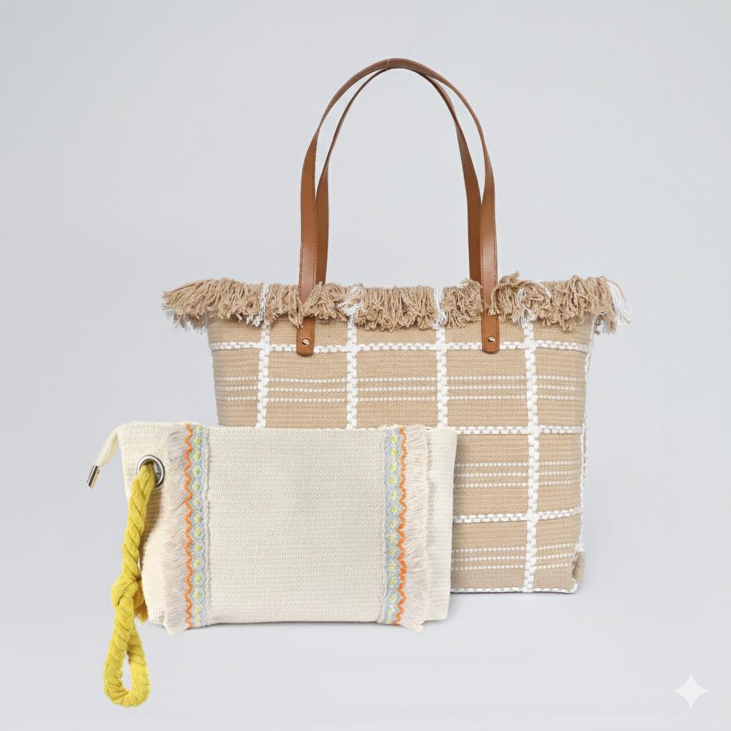 Threaded Sands Tote + Tropical Knots Clutch